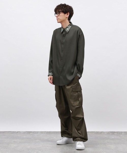 LAKOLE（ラコレ）の「襟カフス刺繍長袖シャツ / 139954（シャツ/ブラウス・メンズ・ブラック/ホワイト/グリーン・MEDIUM/LARGE/X-LARGE）」の11枚目の写真