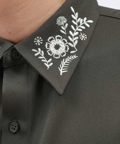 セール】襟カフス刺繍長袖シャツ / 139954（シャツ/ブラウス