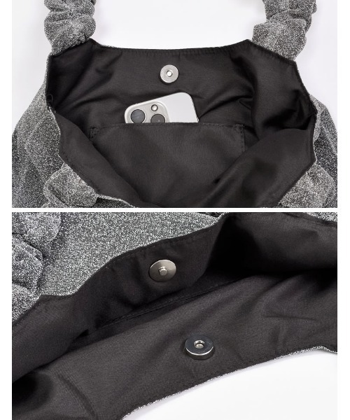 Re:EDIT(リエディ)の「ラメフリルハンドバッグ(ハンドバッグ・レディース・ブラック系その他/ブラック・FREE)」の9枚目の写真