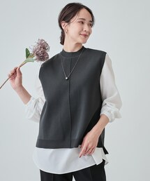 DRESKIP | 【2点セット】着回し自在 ニットベスト＋フレアシルエットブラウス(その他トップス)