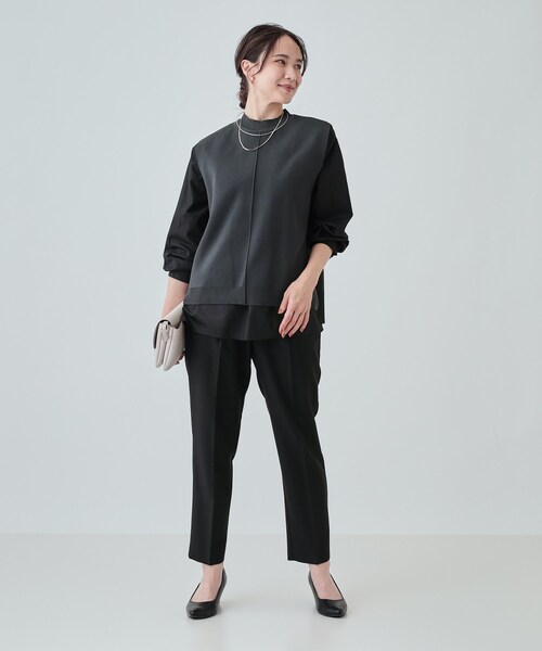DRESKIP（ドレスキップ）の「◆【2点セット】着回し自在 ニットベスト＋フレアシルエットブラウス（その他トップス・レディース・ブラック/チャコールグレー/サンドベージュ/グリーン・04/03/02）」の21枚目の写真