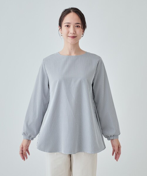 DRESKIP（ドレスキップ）の「◆【2点セット】着回し自在 ニットベスト＋フレアシルエットブラウス（その他トップス・レディース・ブラック/チャコールグレー/サンドベージュ/グリーン・04/03/02）」の13枚目の写真