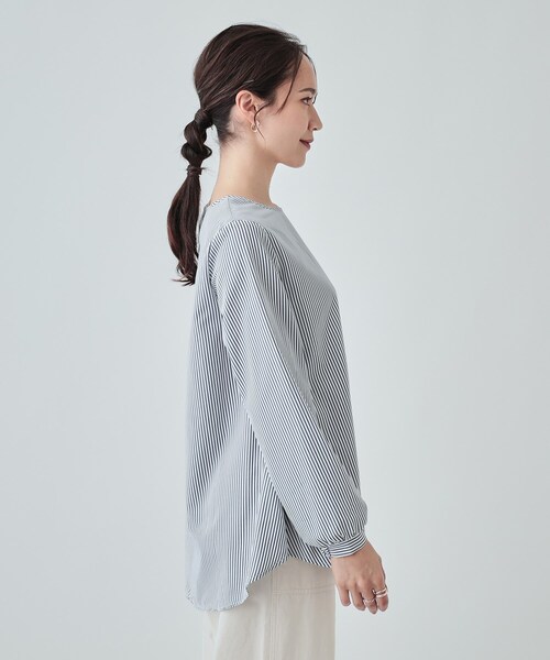 DRESKIP（ドレスキップ）の「◆【2点セット】着回し自在 ニットベスト＋フレアシルエットブラウス（その他トップス・レディース・ブラック/チャコールグレー/サンドベージュ/グリーン・04/03/02）」の14枚目の写真