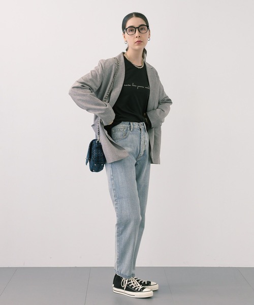 saloon(サルーン)の「SALOON(サルーン)/ロゴベーシックロンT【洗濯機洗い可】長袖(Tシャツ/カットソー・レディース・ブラック/ベージュ/オフホワイト/カーキ・FREE)」の15枚目の写真