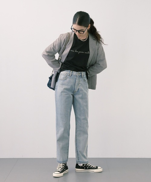 saloon(サルーン)の「SALOON(サルーン)/ロゴベーシックロンT【洗濯機洗い可】長袖(Tシャツ/カットソー・レディース・ブラック/ベージュ/オフホワイト/カーキ・FREE)」の6枚目の写真
