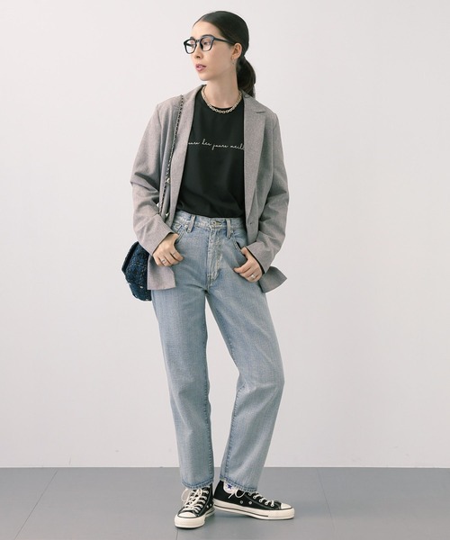 saloon(サルーン)の「SALOON(サルーン)/ロゴベーシックロンT【洗濯機洗い可】長袖(Tシャツ/カットソー・レディース・ブラック/ベージュ/オフホワイト/カーキ・FREE)」の16枚目の写真
