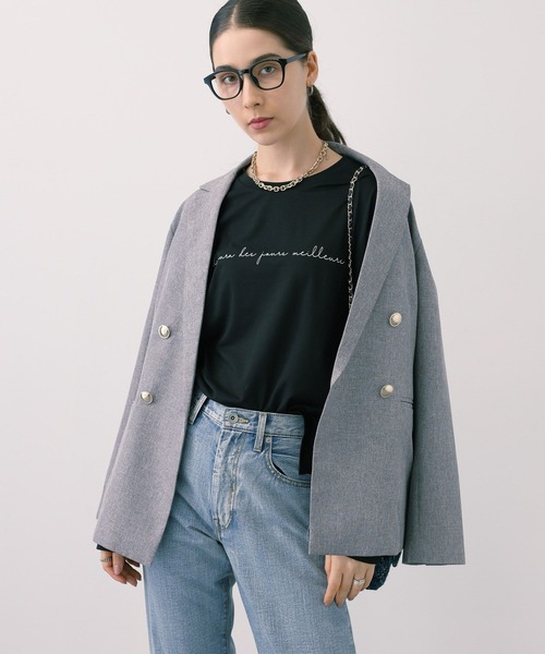 saloon(サルーン)の「SALOON(サルーン)/ロゴベーシックロンT【洗濯機洗い可】長袖(Tシャツ/カットソー・レディース・ブラック/ベージュ/オフホワイト/カーキ・FREE)」の14枚目の写真