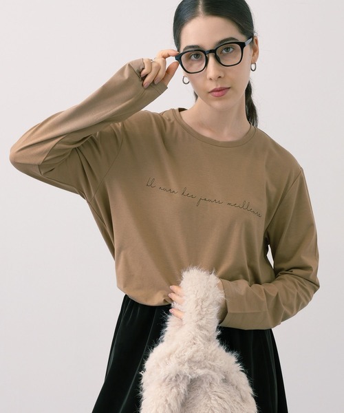 saloon(サルーン)の「SALOON(サルーン)/ロゴベーシックロンT【洗濯機洗い可】長袖(Tシャツ/カットソー・レディース・ブラック/ベージュ/オフホワイト/カーキ・FREE)」の20枚目の写真