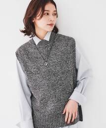 UNTITLED | ◆【横スリット/厚すぎない】シルクウールニットベスト(ベスト)