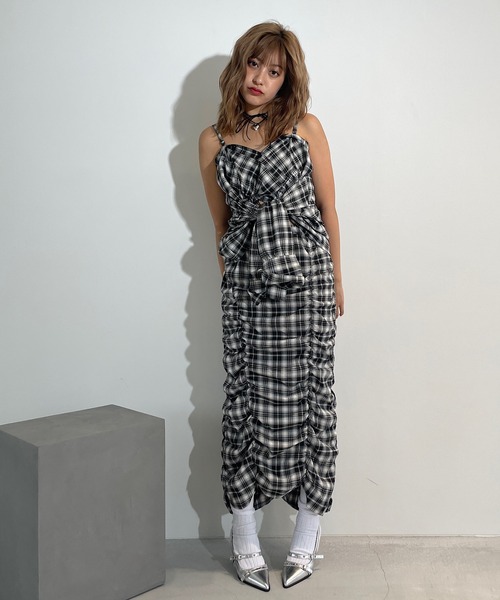 ROGER AND RAW（ロジャーアンドロウ）の「2wayチェック柄ショートシャツ（シャツ/ブラウス・レディース・ブラック/グリーン/ブラウン・FREE）」の8枚目の写真