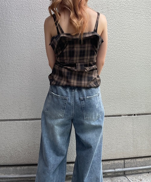 ROGER AND RAW（ロジャーアンドロウ）の「2wayチェック柄ショートシャツ（シャツ/ブラウス・レディース・ブラック/グリーン/ブラウン・FREE）」の12枚目の写真