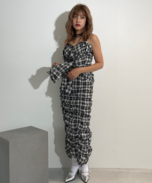 ROGER AND RAW（ロジャーアンドロウ）の「2wayチェック柄ショートシャツ（シャツ/ブラウス・レディース・ブラック/グリーン/ブラウン・FREE）」の19枚目の写真