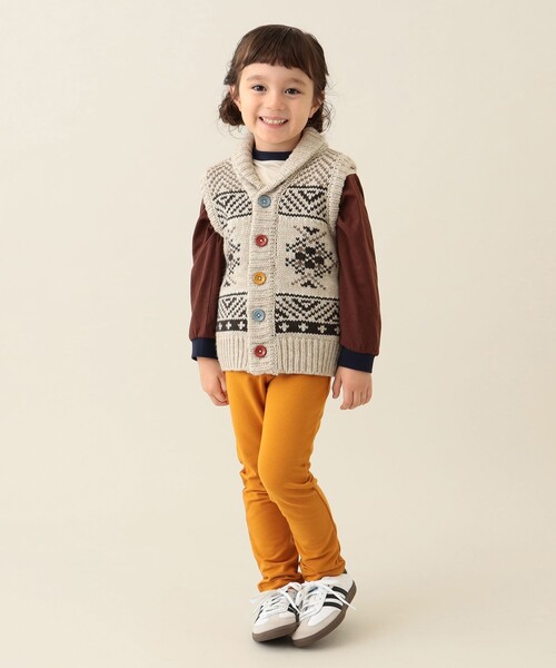 BEAMS mini（ビームスミニ）の「DOG ニットベスト 2024FW（90～130cm）（ベスト・キッズ・チャコールグレー/ホワイト系その他5・120/90/100/110/130）」の6枚目の写真