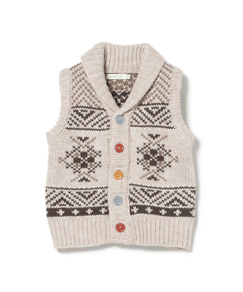 BEAMS mini（ビームスミニ）の「DOG ニットベスト 2024FW（90～130cm）（ベスト・キッズ・チャコールグレー/ホワイト系その他5・120/90/100/110/130）」の14枚目の写真
