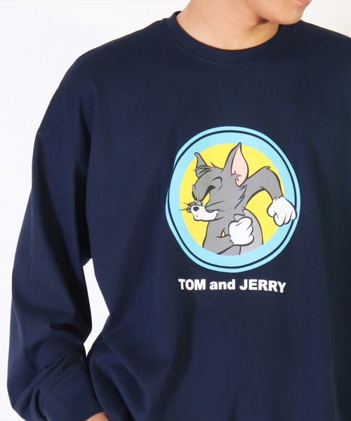 Tom&Jerry(トムアンドジェリー)の「(DV)【トムとジェリー】【ユニセックス】プリント 長袖 Tシャツ(Tシャツ/カットソー・メンズ・ベージュ/ホワイト系2/ホワイト系1/ダークグリーン/ネイビー/チャコールグレー/オレンジ/ブラック・X-LARGE/MEDIUM/LARGE)」の7枚目の写真