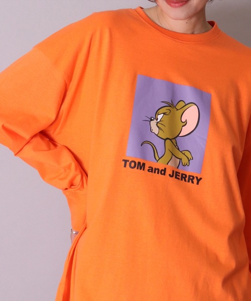 Tom&Jerry(トムアンドジェリー)の「(DV)【トムとジェリー】【ユニセックス】プリント 長袖 Tシャツ(Tシャツ/カットソー・メンズ・ベージュ/ホワイト系2/ホワイト系1/ダークグリーン/ネイビー/チャコールグレー/オレンジ/ブラック・X-LARGE/MEDIUM/LARGE)」の8枚目の写真
