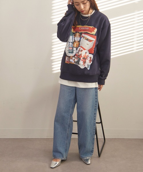 COLEMAN（コールマン）の「【Coleman】バックフリース ヴィンテージグラフィックトレーナー /メンズ、ウィメンズで着れるサイズ展開！ Vintage print buck fleece crew neck sweat（スウェット・レディース・グリーン/ホワイト/ブラック/ネイビー・M/L/XL/XS/S）」の8枚目の写真