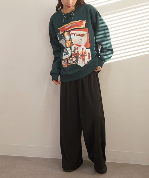 COLEMAN（コールマン）の「【Coleman】バックフリース ヴィンテージグラフィックトレーナー /メンズ、ウィメンズで着れるサイズ展開！ Vintage print buck fleece crew neck sweat（スウェット・レディース・グリーン/ホワイト/ブラック/ネイビー・M/L/XL/XS/S）」の10枚目の写真