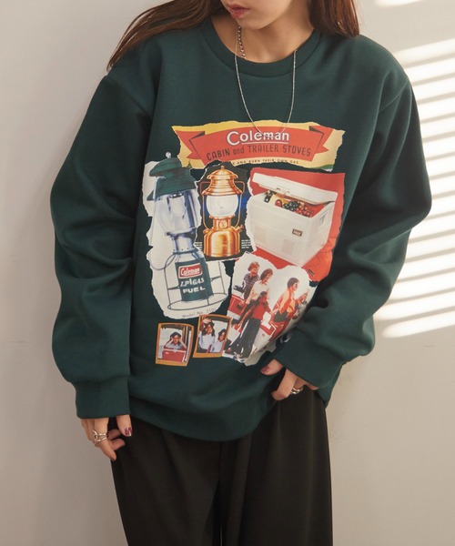COLEMAN（コールマン）の「【Coleman】バックフリース ヴィンテージグラフィックトレーナー /メンズ、ウィメンズで着れるサイズ展開！ Vintage print buck fleece crew neck sweat（スウェット・レディース・グリーン/ホワイト/ブラック/ネイビー・M/L/XL/XS/S）」の13枚目の写真