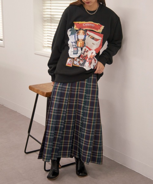 COLEMAN（コールマン）の「【Coleman】バックフリース ヴィンテージグラフィックトレーナー /メンズ、ウィメンズで着れるサイズ展開！ Vintage print buck fleece crew neck sweat（スウェット・レディース・グリーン/ホワイト/ブラック/ネイビー・M/L/XL/XS/S）」の15枚目の写真