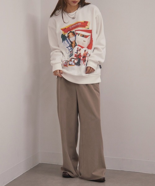 COLEMAN（コールマン）の「【Coleman】バックフリース ヴィンテージグラフィックトレーナー /メンズ、ウィメンズで着れるサイズ展開！ Vintage print buck fleece crew neck sweat（スウェット・レディース・グリーン/ホワイト/ブラック/ネイビー・M/L/XL/XS/S）」の18枚目の写真