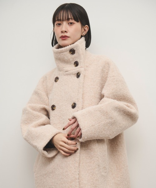 amiur 2way シャギーミディコート　2024ベージュ 2way shaggy midi coat【Amiur × minami】 / 2wayシャギーミディコート