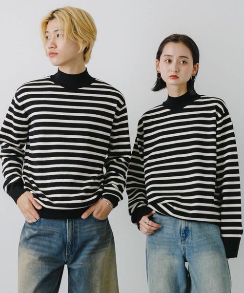 SENSE OF PLACE by URBAN RESEARCH(センスオブプレイスバイアーバンリサーチ)の「ストレッチモックネックニット(ニット/セーター・メンズ・アイボリー/レッド/ライトブルー/ブラック/ネイビー/ブラウン/ブラック系その他・LARGE/MEDIUM)」の4枚目の写真