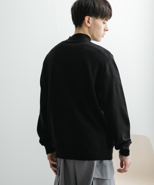 セール】『ユニセックス』『洗濯可』ストレッチモックネック