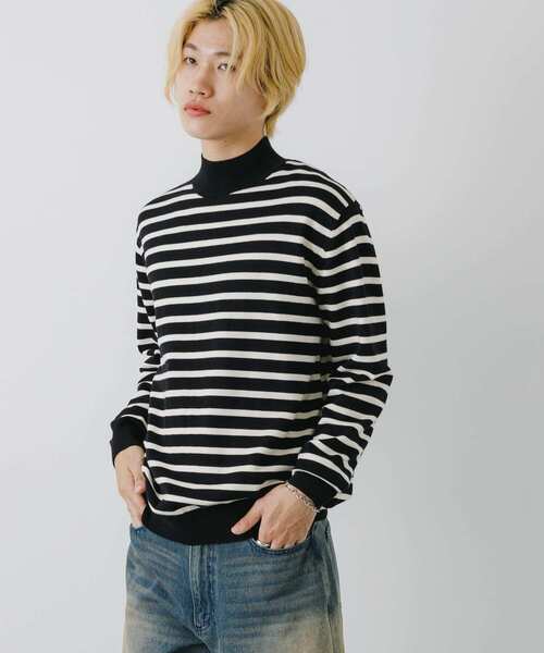 【現行品】【XL】Munsingwear モックネックニット メンズ EDIFICE（エディフィス） セーター ニット ウール/シルク/カシミヤ MIX