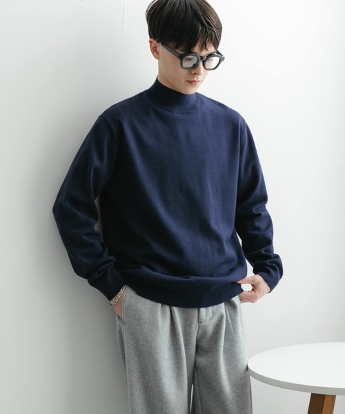 SENSE OF PLACE by URBAN RESEARCH(センスオブプレイスバイアーバンリサーチ)の「ストレッチモックネックニット(ニット/セーター・メンズ・アイボリー/レッド/ライトブルー/ブラック/ネイビー/ブラウン/ブラック系その他・LARGE/MEDIUM)」の6枚目の写真