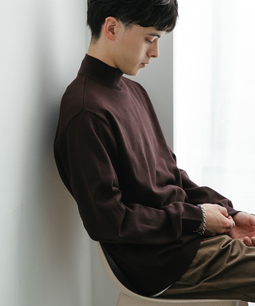 SENSE OF PLACE by URBAN RESEARCH(センスオブプレイスバイアーバンリサーチ)の「ストレッチモックネックニット(ニット/セーター・メンズ・アイボリー/レッド/ライトブルー/ブラック/ネイビー/ブラウン/ブラック系その他・LARGE/MEDIUM)」の18枚目の写真