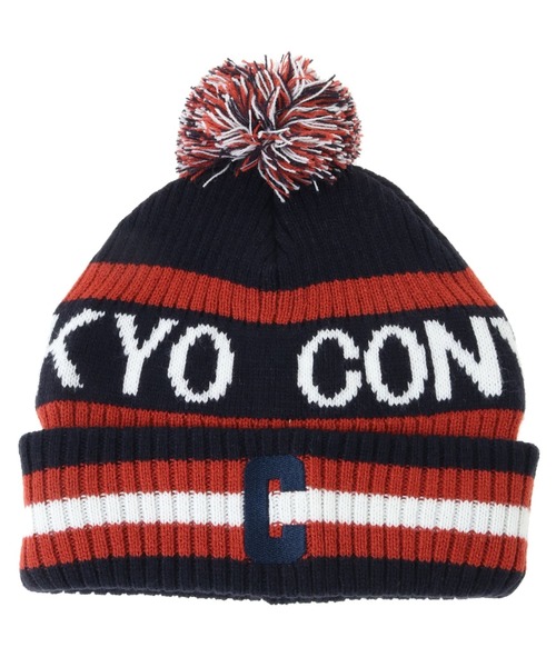 CONVERSE TOKYO（コンバーストウキョウ）の「LOGO LINE KNIT CAP（ニットキャップ/ビーニー・レディース・ネイビー/グリーン/ブラック・FREE）」の3枚目の写真