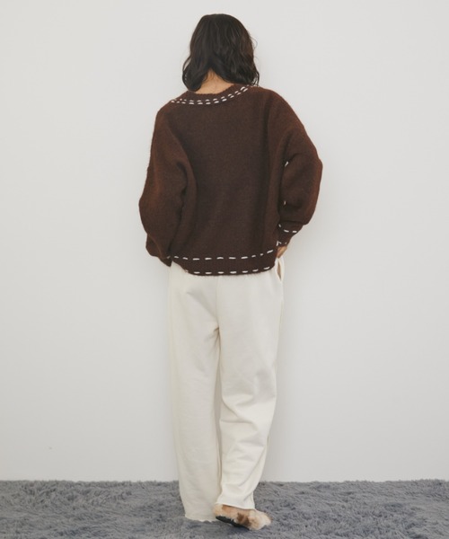 MERLOT(メルロー)の「ダメージワイドスウェットパンツ(スウェットパンツ・レディース・ブラック/グレー/アイボリー・FREE)」の11枚目の写真