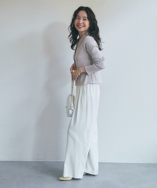 RISA監修・ミントグリーン追加・5サイズあり】2タックワイドパンツ