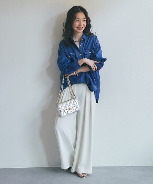 RISA監修・ミントグリーン追加・5サイズあり】2タックワイドパンツ