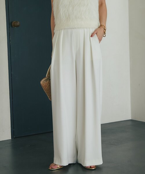 RISA監修・ミントグリーン追加・5サイズあり】2タックワイドパンツ