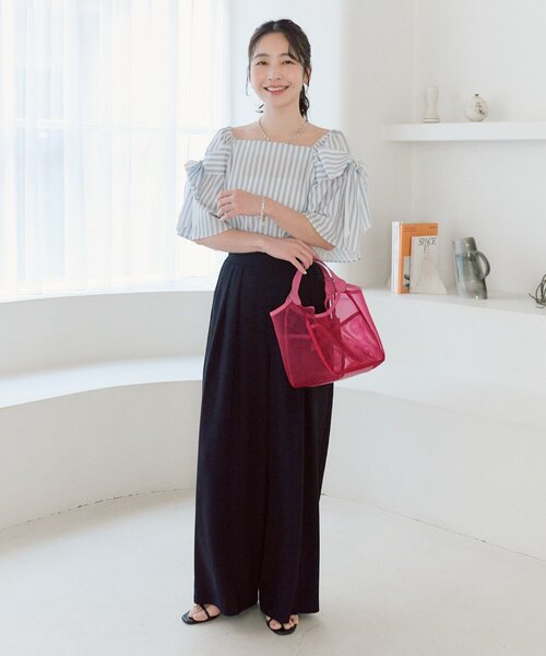 RISA監修・ミントグリーン追加・5サイズあり】2タックワイドパンツ