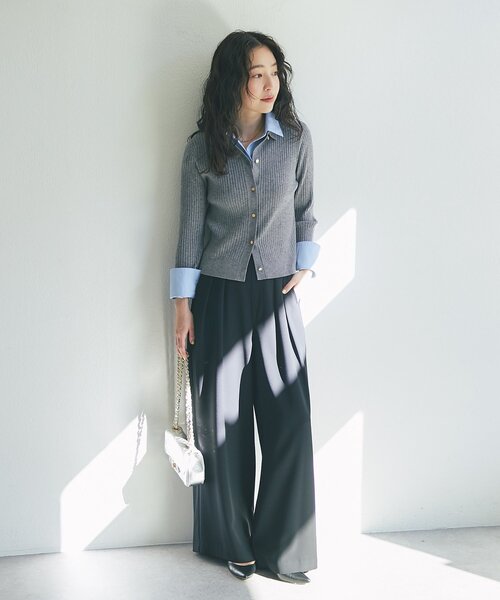 RISA監修・ミントグリーン追加・5サイズあり】2タックワイドパンツ