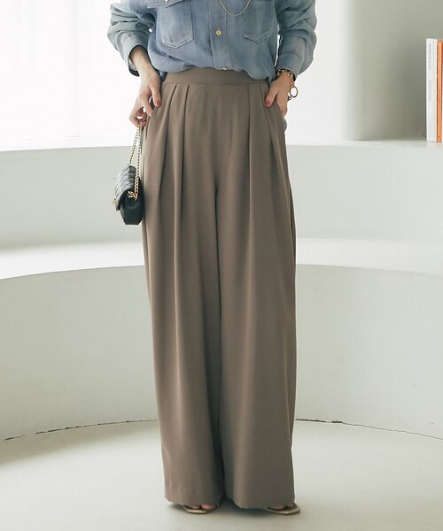 RISA監修・ミントグリーン追加・5サイズあり】2タックワイドパンツ