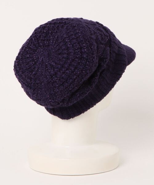 ANNA SUI（アナスイ）の「ニットキャップ（ニットキャップ/ビーニー・レディース・パープル/ブラック・FREE）」の3枚目の写真