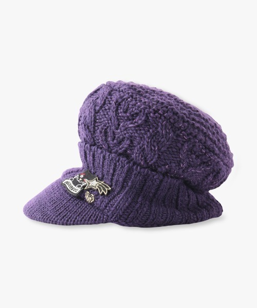 ANNA SUI（アナスイ）の「ニットキャップ（ニットキャップ/ビーニー・レディース・パープル/ブラック・FREE）」の4枚目の写真