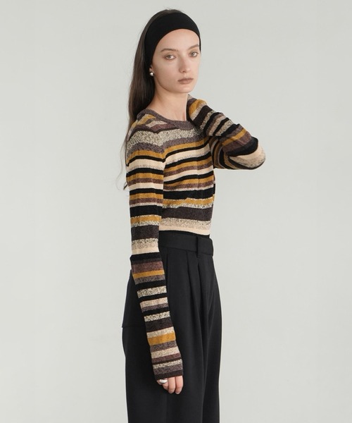 MOLE MIX BORDER KNIT TOPS（ニット/セーター）｜CLANE（クラネ