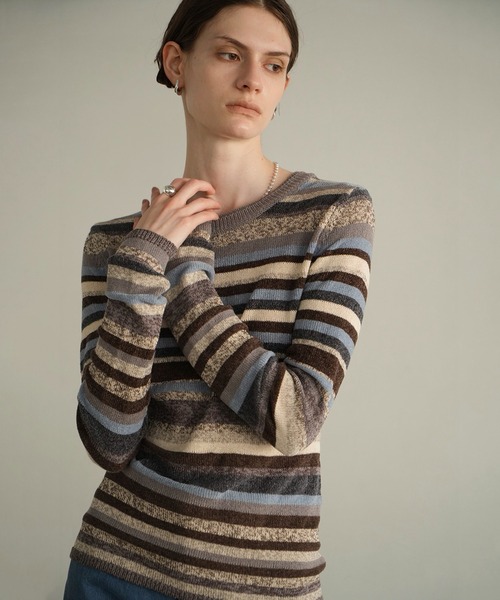 トップス CLANE MOLE MIX BORDER KNIT TOPS MOLE MIX BORDER KNIT TOPS（ニット/セーター）｜CLANE（クラネ