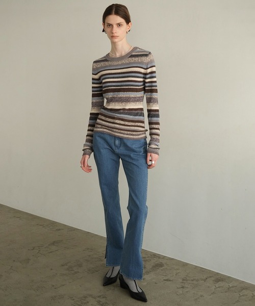 トップス CLANE MOLE MIX BORDER KNIT TOPS MOLE MIX BORDER KNIT TOPS（ニット/セーター）｜CLANE（クラネ