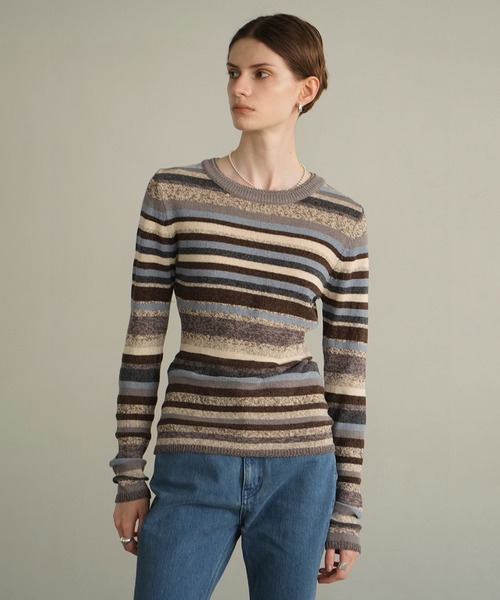 トップス CLANE MOLE MIX BORDER KNIT TOPS MOLE MIX BORDER KNIT TOPS（ニット/セーター）｜CLANE（クラネ