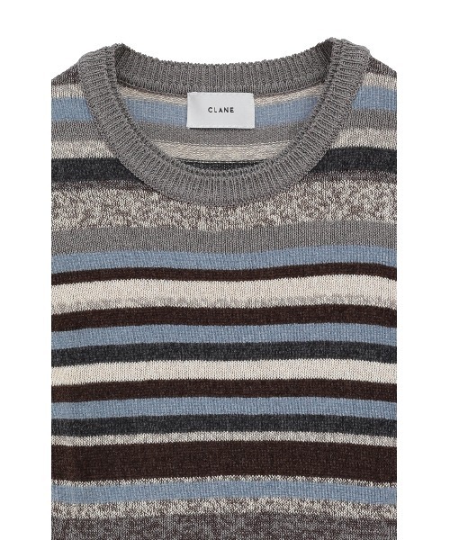 MOLE MIX BORDER KNIT TOPS（ニット/セーター）｜CLANE（クラネ）の