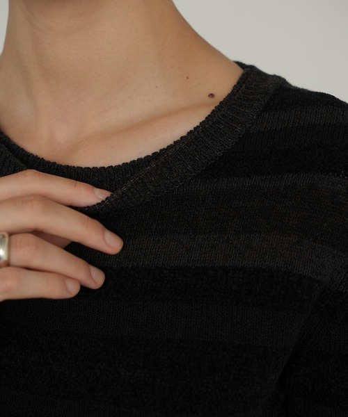 MOLE MIX BORDER KNIT TOPS（ニット/セーター）｜CLANE（クラネ