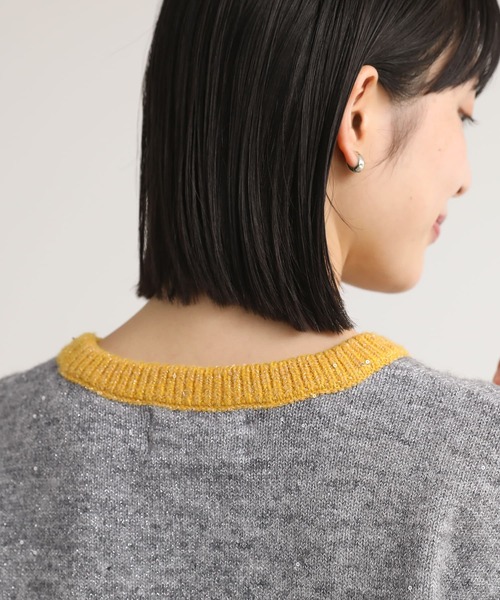 n'OrLABEL(ノアールレーベル)の「スパンコールラメ配色ニット(ニット/セーター・レディース・ピンク/ネイビー/グレー・FREE)」の14枚目の写真