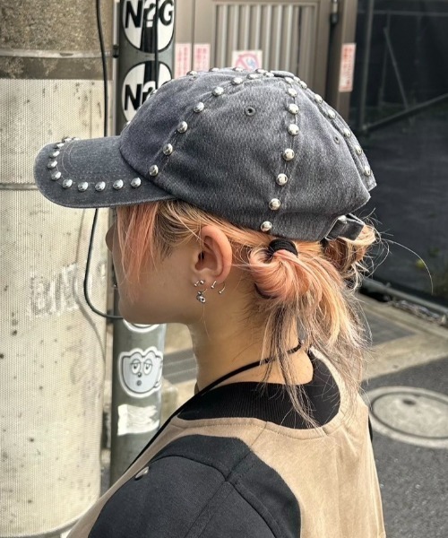 XU（エックスユー）の「【XU】studs cap（キャップ・メンズ・ブラック/グレー・ONE SIZE）」の12枚目の写真