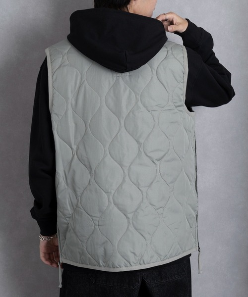TAION(タイオン)の「【TAION】MILITARY W-ZIP V NECK DOWN JKT TAION-101ZML-1(ダウンベスト・メンズ・ブラック/ダークオリーブ/ダークグリーン・M/L/XL)」の14枚目の写真
